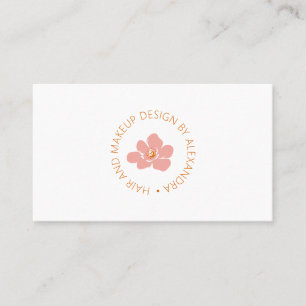 Elegantes Blumen-Schönheits-Logo Soft Blau Rosa Fe Visitenkarte