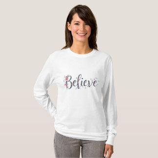 Elegantes Blumen-Shirt "Glaube" für inspirierende T-Shirt