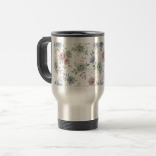 Elegantes Blumen-Tassen-Wrap – Optionale Personali Reisebecher
