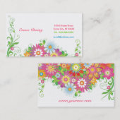Elegantes Blumen Visitenkarte (Vorne/Hinten)