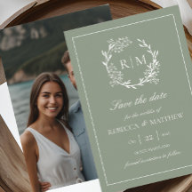 Elegantes Blumen-Wappen-Monogramm-Foto