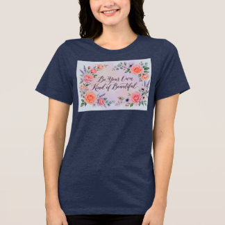 Elegantes Blumen-Zitat Damen-Half-T-Shirt Tri-Blend Shirt