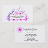 *~* elegantes BlumenAquarell-schickes weibliches Visitenkarte (Vorne/Hinten)
