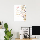 Elegantes Blumenbaby-Shower Poster (Heimbüro)