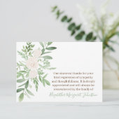 Elegantes Blumenbegräbnis danken Ihnen Trauerfall Dankeskarte (Stehend Vorderseite)