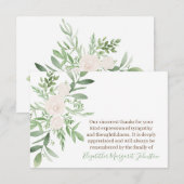 Elegantes Blumenbegräbnis danken Ihnen Trauerfall Dankeskarte (Vorne/Hinten)