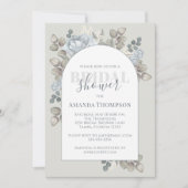 Elegantes Blumenblau Stilvolle Trendy Arch Einladung (Vorderseite)