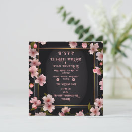 Elegantes Blumenblossom Hochzeitsempfehlung Design Einladung