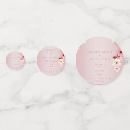 Elegantes Blumenblossom Hochzeitsplanung Konfetti (Vorderseiten)