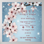Elegantes Blumenblossom Hochzeitsplanung Poster (Vorne)