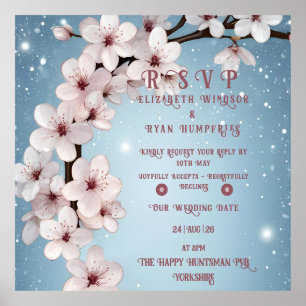 Elegantes Blumenblossom Hochzeitsplanung Poster