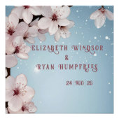 Elegantes Blumenblossom Hochzeitsplanung Poster (Vorderseite)
