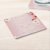 Elegantes Blumenblossom Hochzeitsplanung Rechteckiger Pappuntersetzer (angewinkelt)