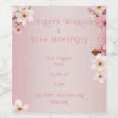 Elegantes Blumenblossom Hochzeitsplanung Weinetikett (Einzelnes Label)