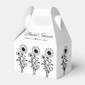 Elegantes Blumenblumen Schwarz-weißes Brautparty Geschenkschachtel (Rückseite)