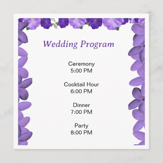 Elegantes Blumenbogen-Hochzeitsprogramm | Acryl Programm (Vorderseite)