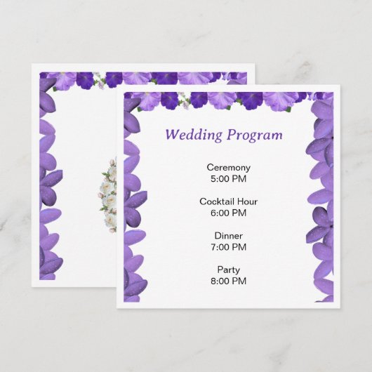 Elegantes Blumenbogen-Hochzeitsprogramm | Acryl  Programm (Vorne/Hinten)