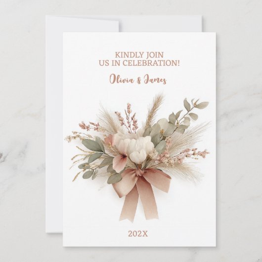 Elegantes Blumenbogendesign Einladung (Rückseite)