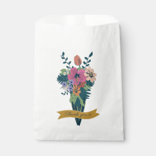 Elegantes Blumenbouquet-Band Dankeschön Geschenktütchen