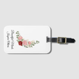 Elegantes Blumenbouquet mit inspirierendem Zitat Gepäckanhänger