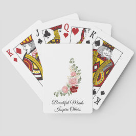 Elegantes Blumenbouquet mit inspirierendem Zitat Spielkarten