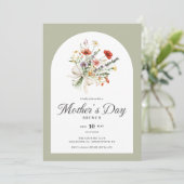 Elegantes Blumenbouquet Muttertags-Brunch Einladung (Stehend Vorderseite)