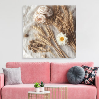 Elegantes Blumenbouquet-Wandkunstwerk Leinwanddruck