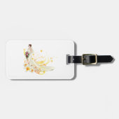 Elegantes Blumenbräu Romantisches Hochzeitsdesign Gepäckanhänger (Vorderseite horizontal)