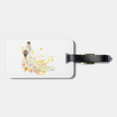 Elegantes Blumenbräu Romantisches Hochzeitsdesign Gepäckanhänger (Rückseite horizontal)