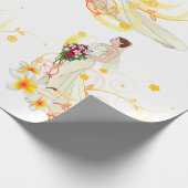 Elegantes Blumenbräu Romantisches Hochzeitsdesign Geschenkpapier