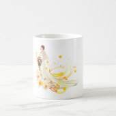 Elegantes Blumenbräu Romantisches Hochzeitsdesign Kaffeetasse