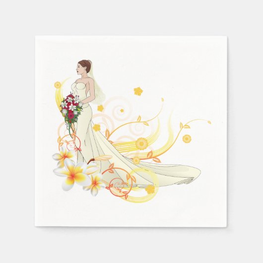 Elegantes Blumenbräu Romantisches Hochzeitsdesign Serviette (Vorderseite)