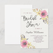 Elegantes BlumenBrautparty Einladung (Vorne/Hinten)
