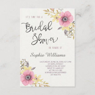 Elegantes BlumenBrautparty Einladung