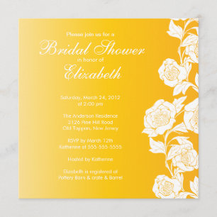 Elegantes BlumenBrautparty-Einladungs-Gelb Einladung