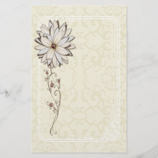 Elegantes Blumenbriefpapier Briefpapier (Vorderseite)