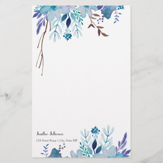 Elegantes Blumenbriefpapier Briefpapier (Vorderseite)