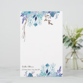 Elegantes Blumenbriefpapier Briefpapier (Stehend Vorderseite)