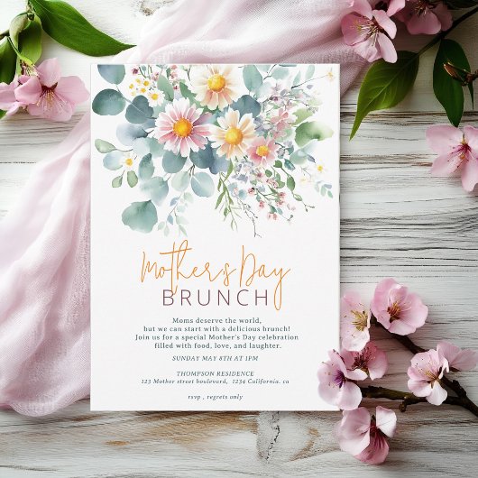Elegantes Blumenbrunch Einladung