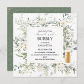 Elegantes Blumenbrunch und blubbly Wildblume Einladung (Vorne/Hinten)