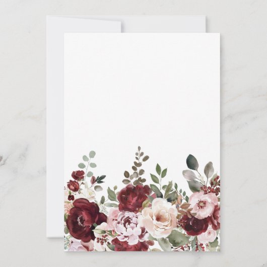 Elegantes Blumenbrunch und Bubbly Brautparty Einladung (Rückseite)