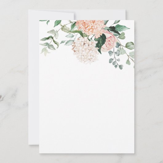 Elegantes Blumenbrunch und Bubbly Brautparty Einladung (Rückseite)