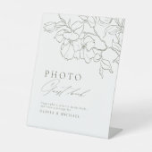 Elegantes Blumenbuch Grünen Hochzeitstag Foto Sockelschild (Vorderseite)