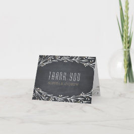 Elegantes Blumenchalkboard rustikale Hochzeit dank Dankeskarte