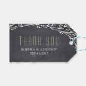 Elegantes Blumenchalkboard rustikale Hochzeit dank Geschenkanhänger (Vorderseite (Horizontal))