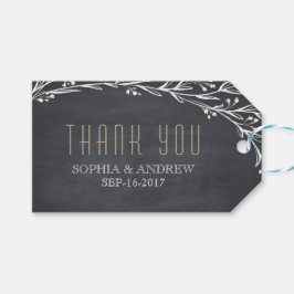 Elegantes Blumenchalkboard rustikale Hochzeit dank Geschenkanhänger