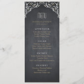 Elegantes Blumenchalkboard rustikales Hochzeitsmen Menükarte (Vorderseite)