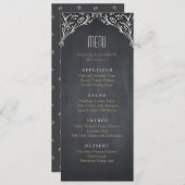 Elegantes Blumenchalkboard rustikales Hochzeitsmen Menükarte (Vorne/Hinten)