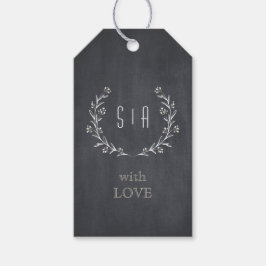Elegantes Blumenchalkboard rustikales Hochzeitsmon Geschenkanhänger