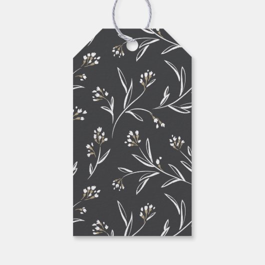 Elegantes Blumenchalkboard rustikales Hochzeitsmon Geschenkanhänger (Rückseite)